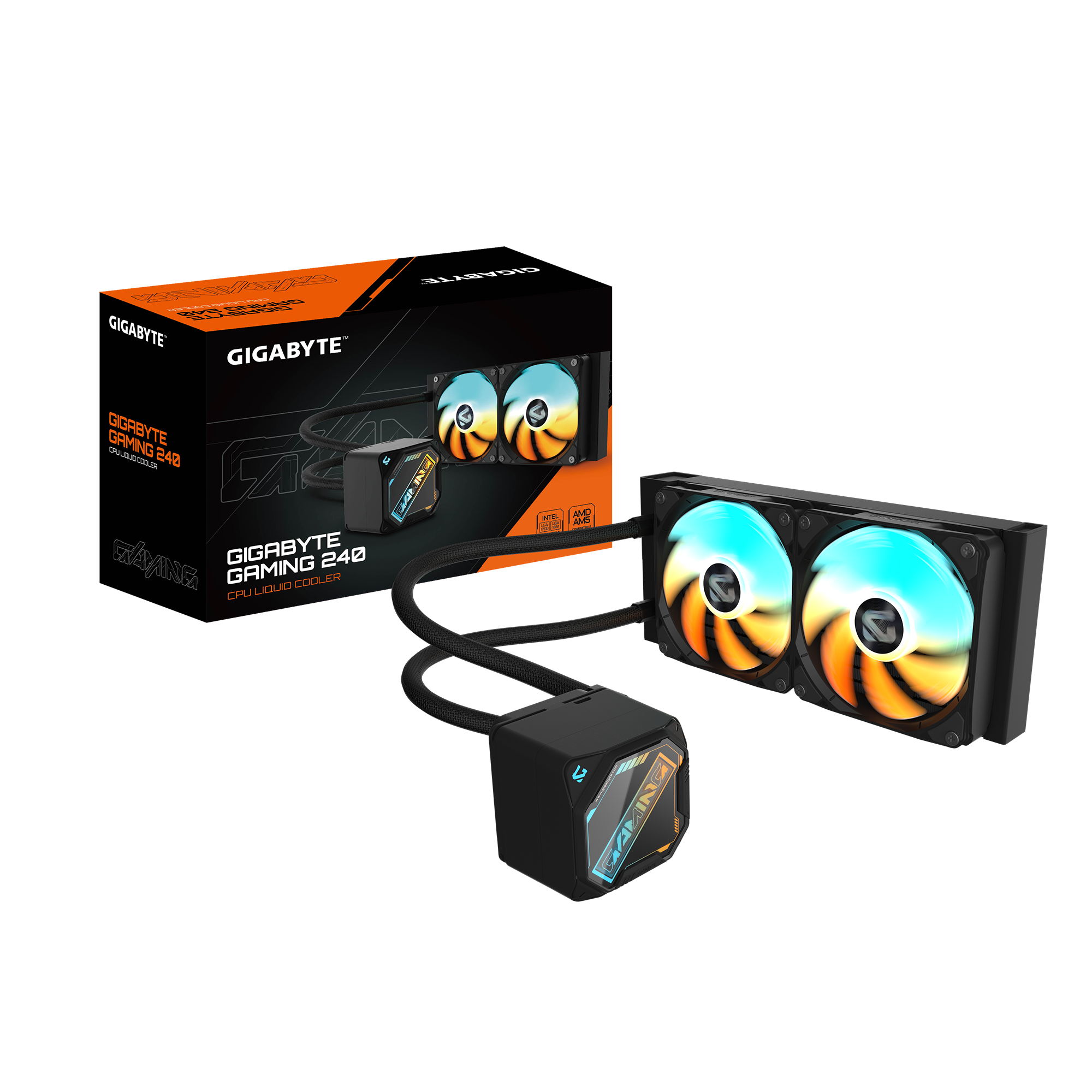 קירור נוזלי כפול Gigabyte Gaming 240 2XARGB 120MM Fan Black